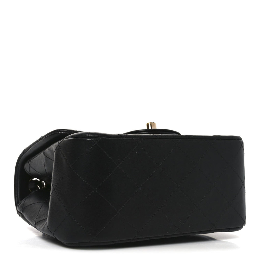 Chanel Lambskin Quilted Mini Square Flap Black