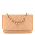 Chanel Caviar Quilted Wallet on Chain WOC Beige