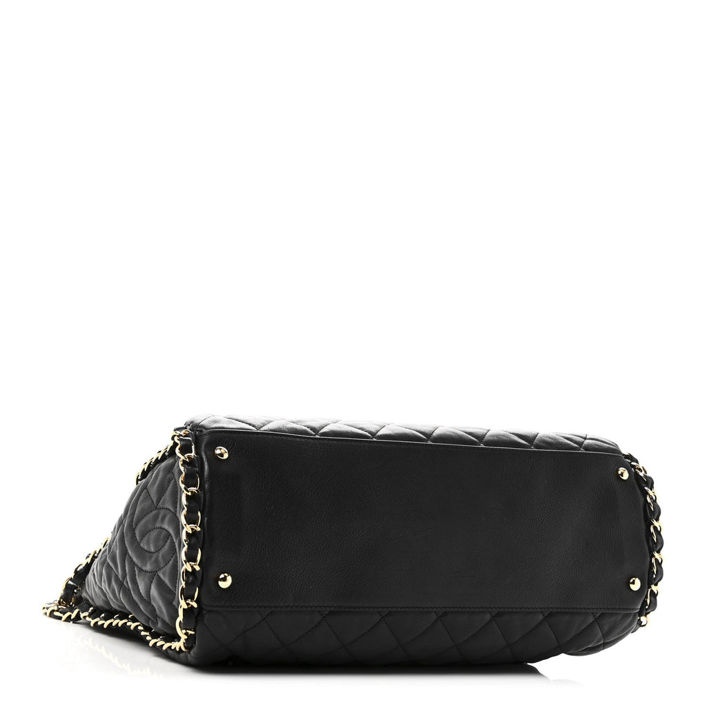 Chanel Calfskin Quilted Large Chain Me Hobo Black