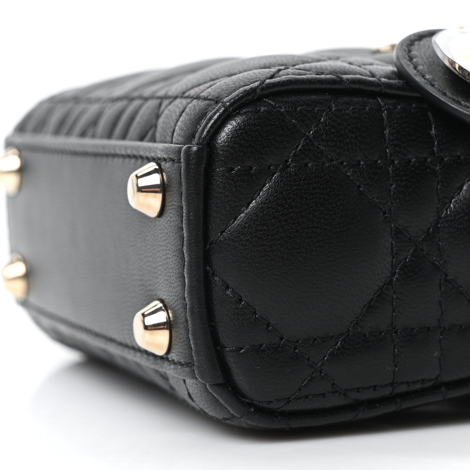 Christian Dior Lambskin Cannage Micro Lady Dior Black