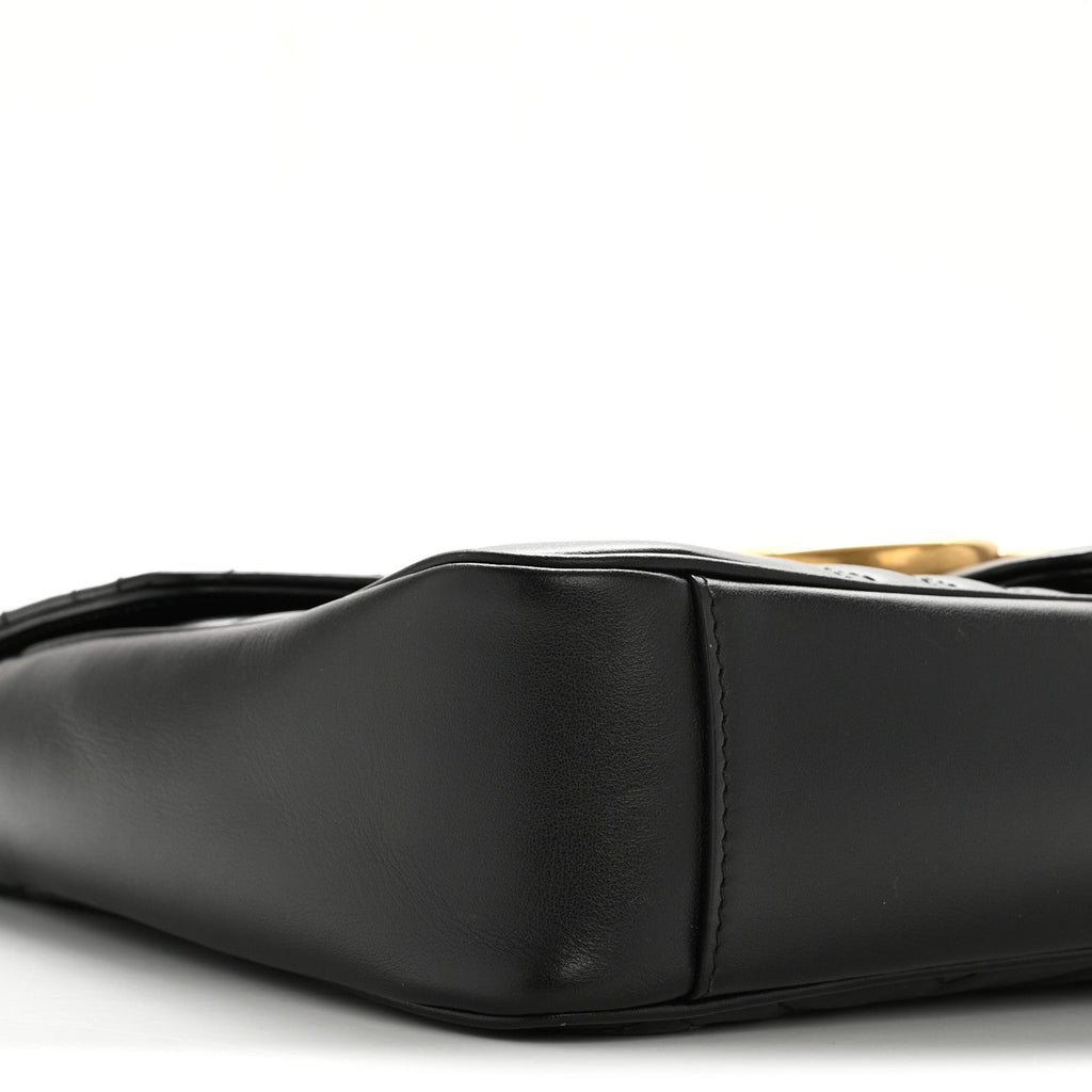 Gucci Calfskin Matelasse Medium GG Marmont Shoulder Bag Black