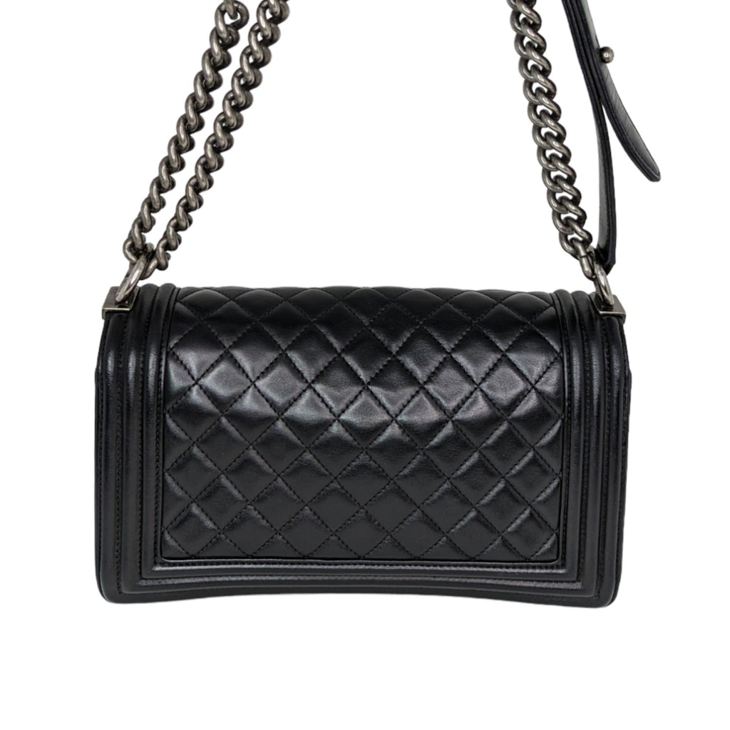 Chanel Black Quilted Calfskin Medium Boy Bag