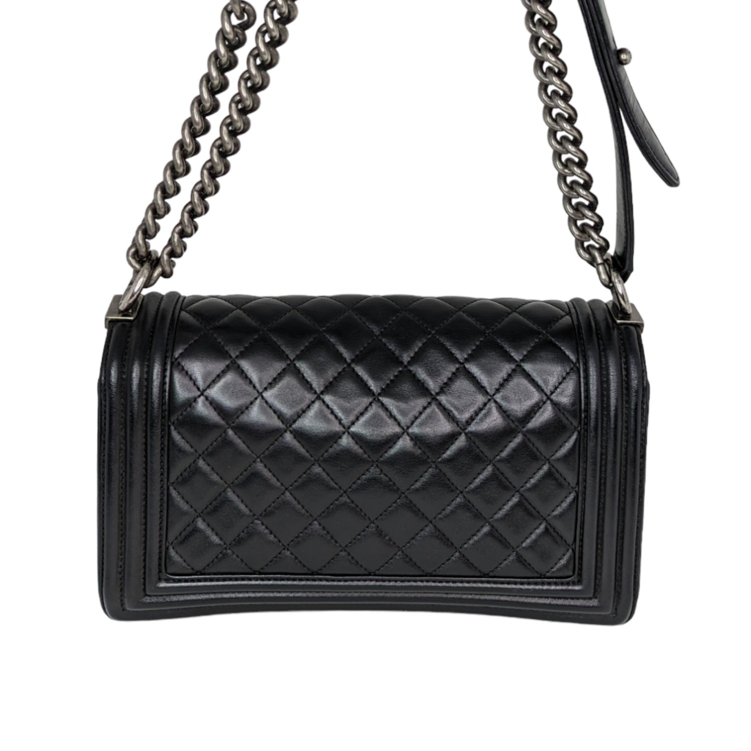Chanel Black Quilted Calfskin Medium Boy Bag