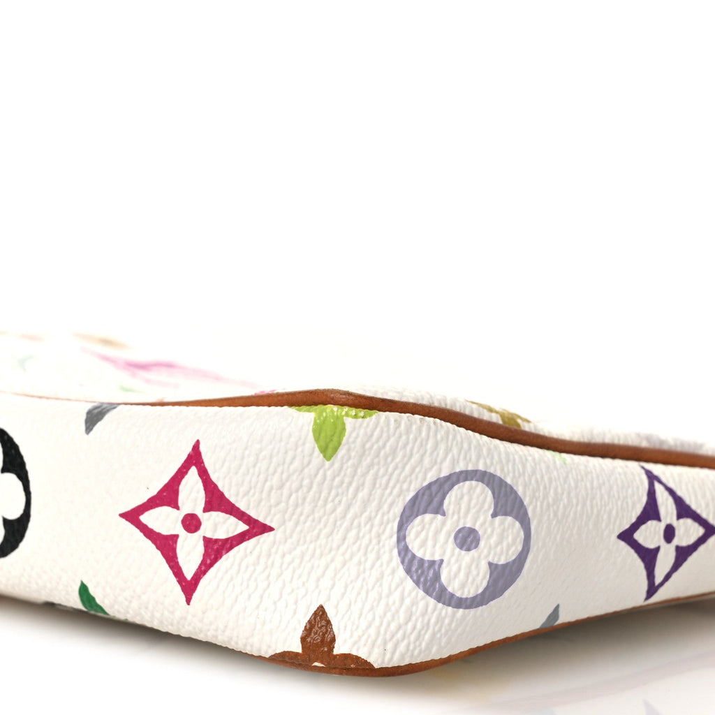Louis Vuitton Monogram Multicolor Pochette Accessories White