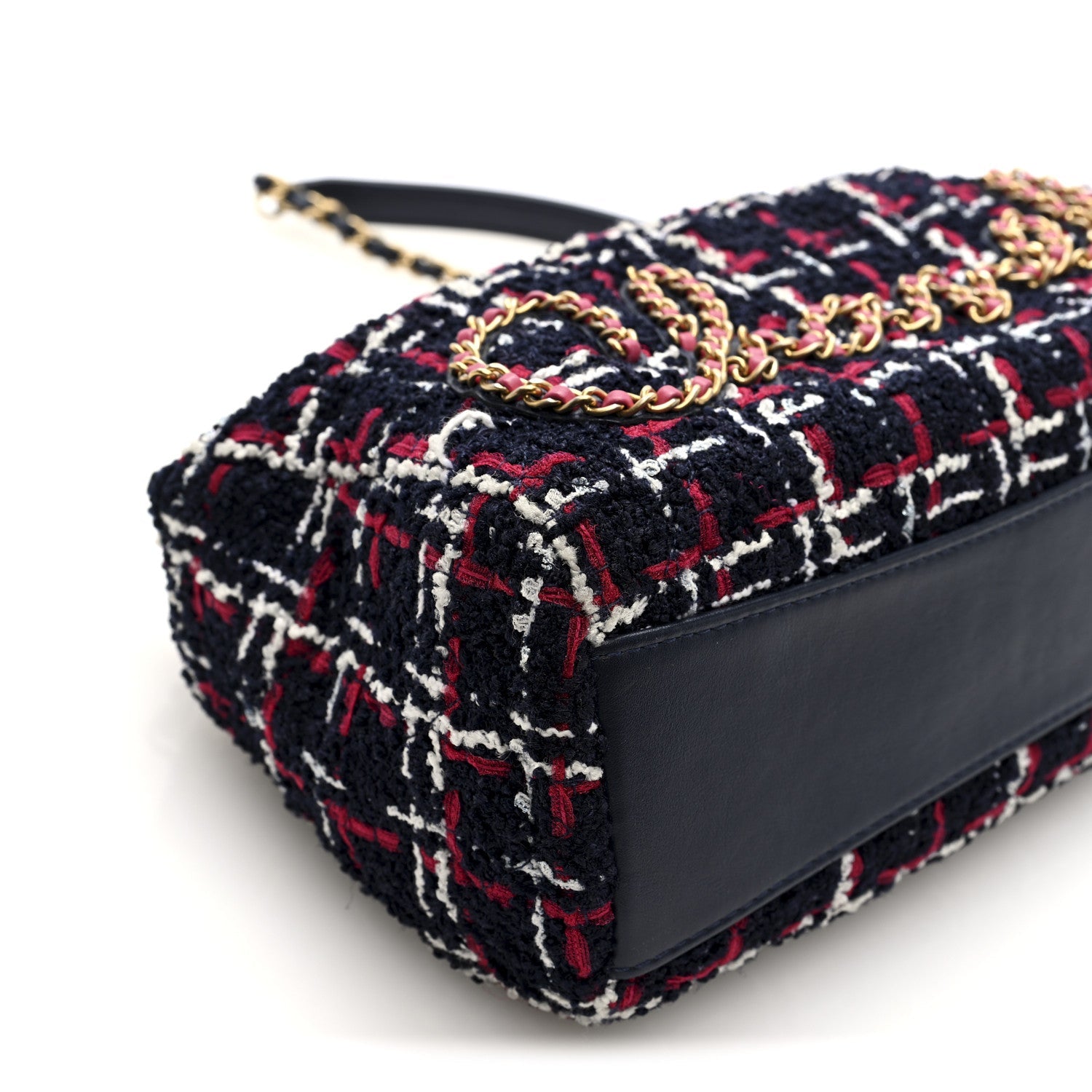 Chanel Tweed Calfskin Signe Hobo Navy Multicolor