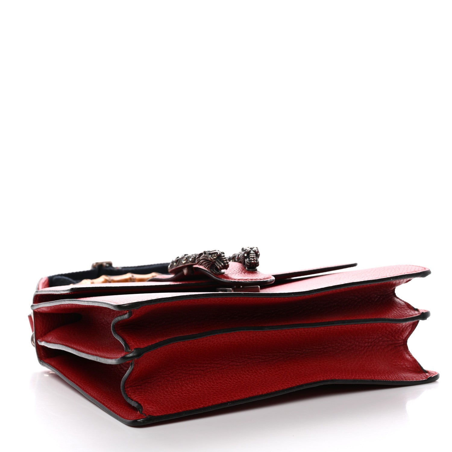 Gucci Dollar Calfskin Crystal Web Medium Dionysus Bamboo Top Handle Bag Hibiscus Red Black Diamond