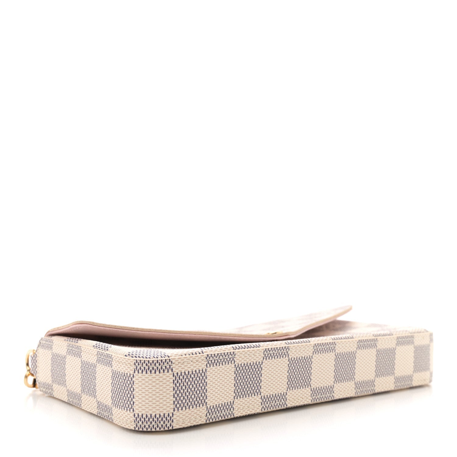 Louis Vuitton Damier Azur Pochette Felicie Chain Wallet Rose Ballerine