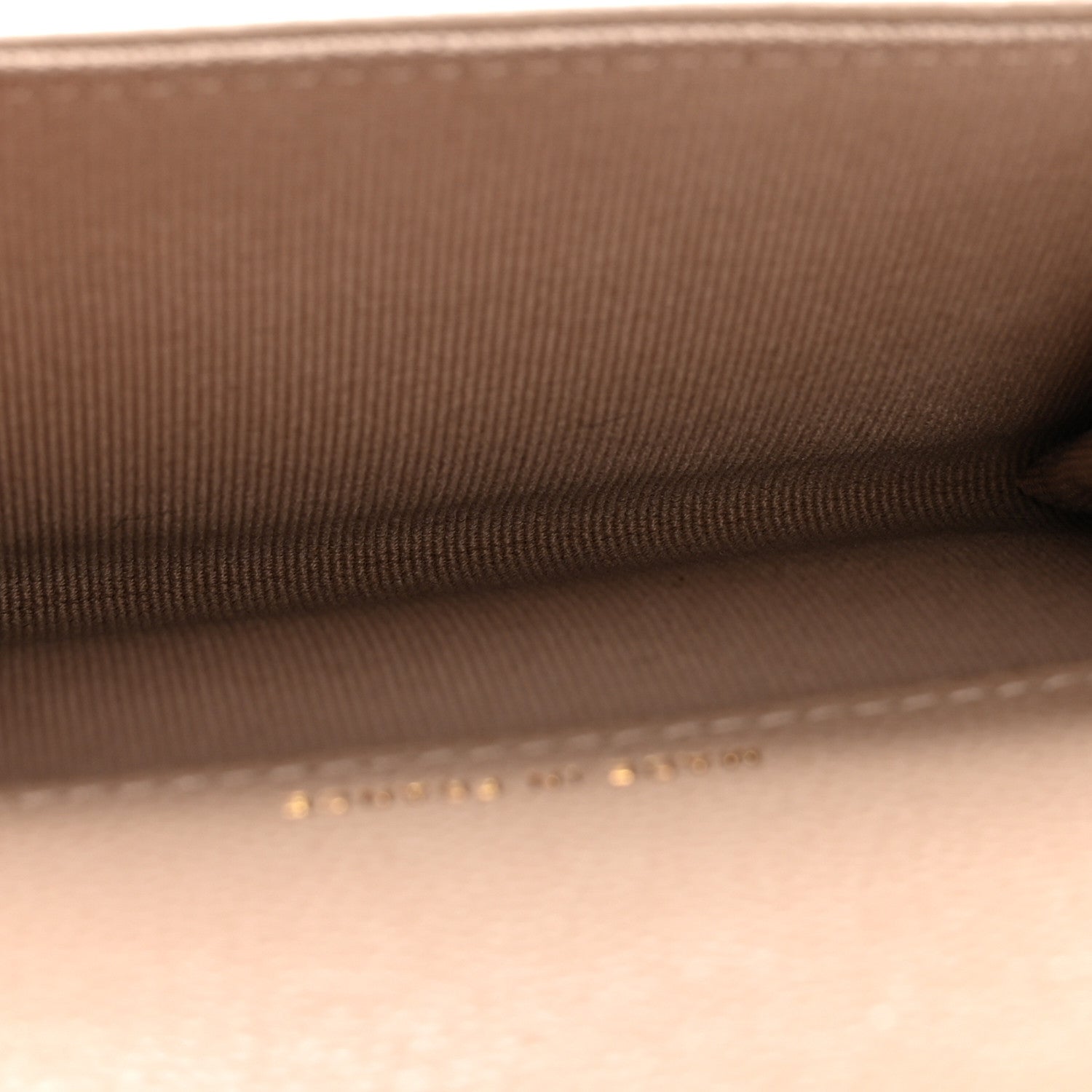 Caviar Quilted Flap Card Holder Wallet Dark Beige