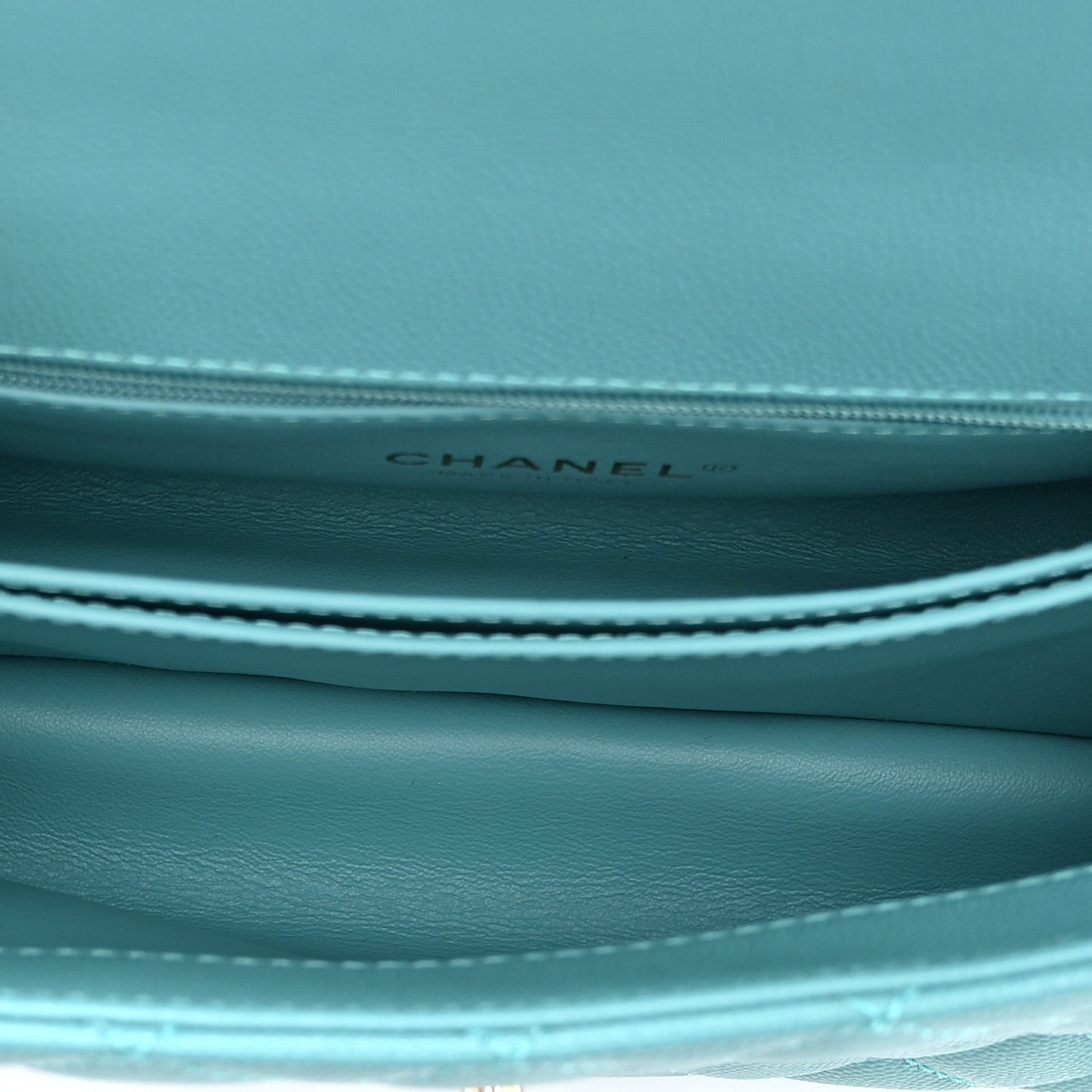 Chanel Caviar Quilted Mini Coco Handle Flap Turquoise