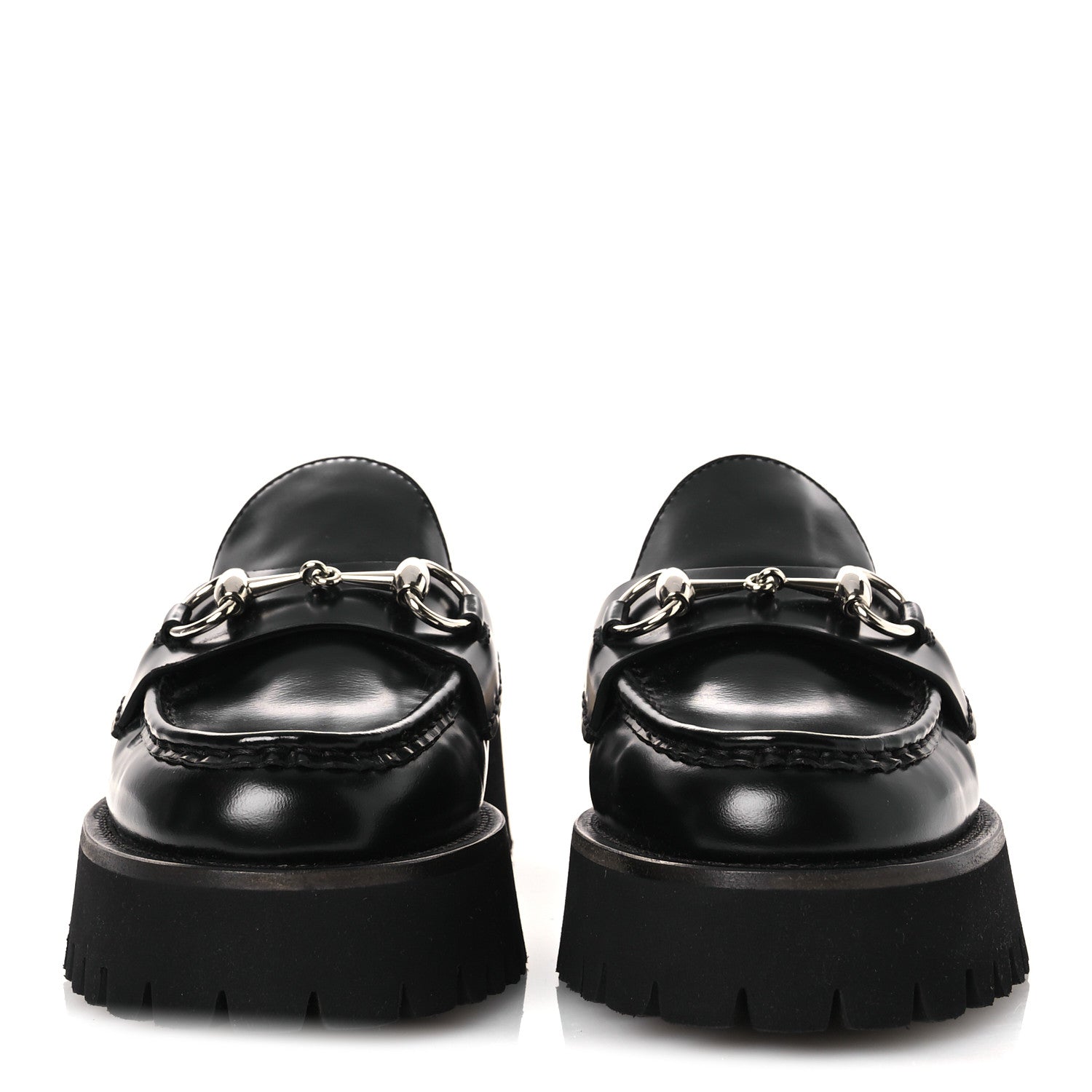 Gucci Cordovan Lux Womens Sylke Horsebit Platform Mules 37 Black