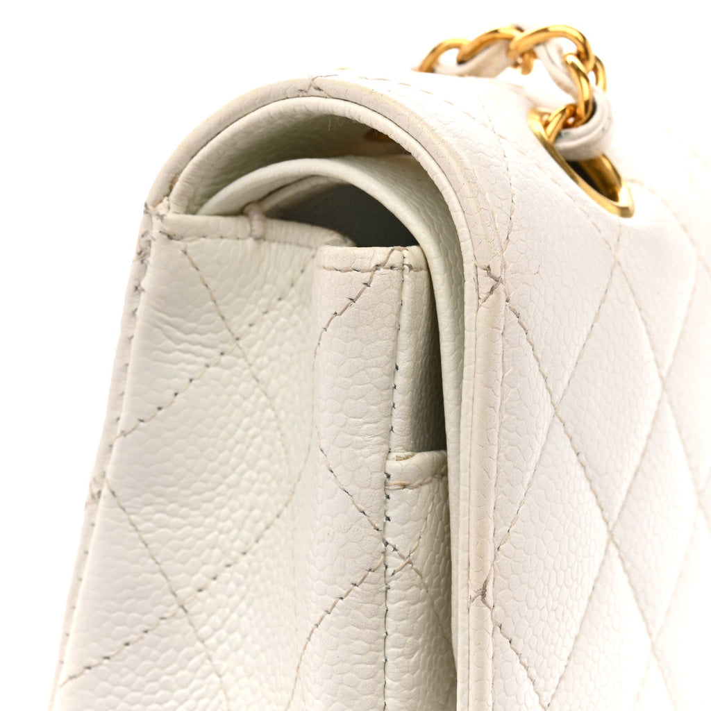 Chanel Caviar Quilted Medium Double Flap White