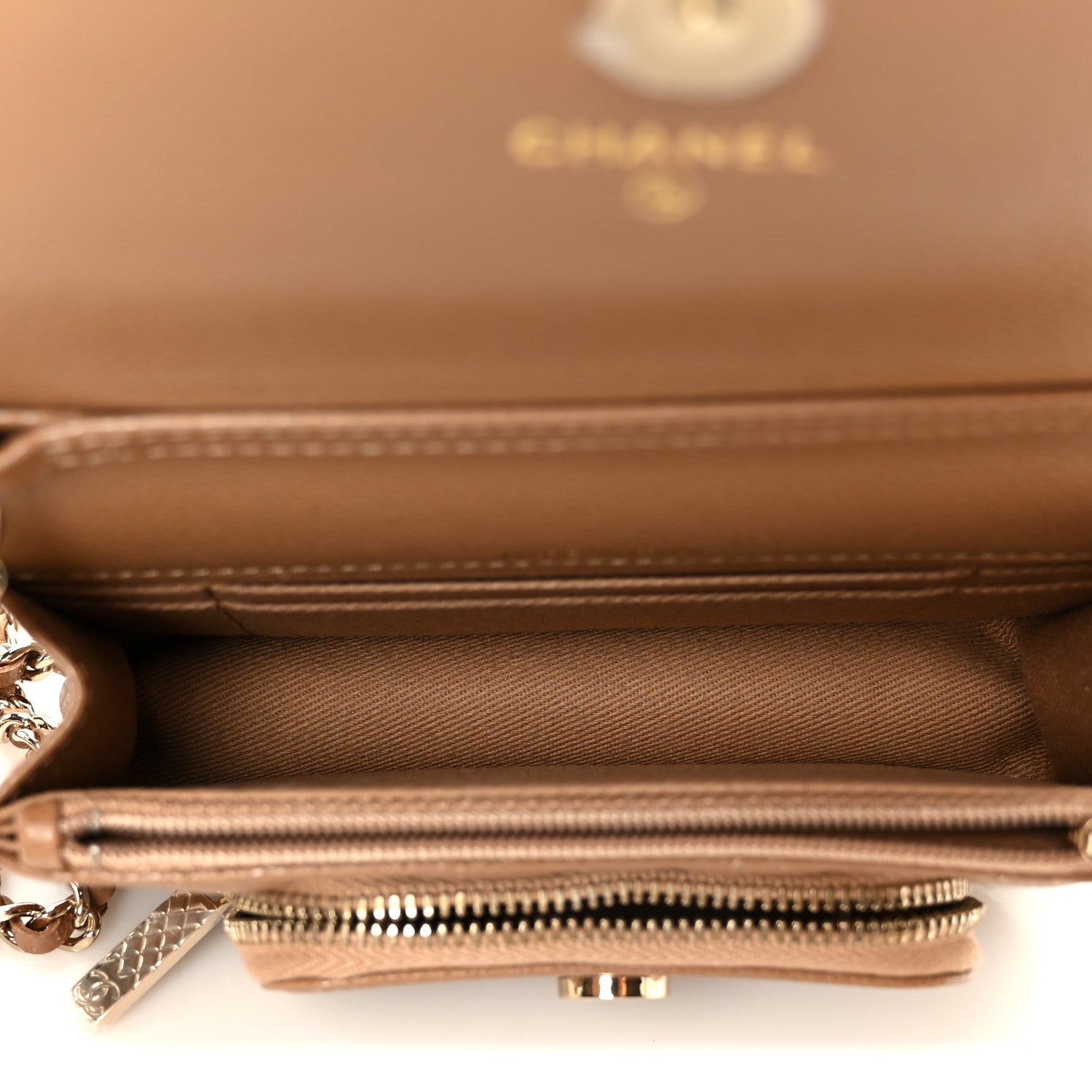 Chanel Caviar Quilted Business Affinity Clutch With Chain Flap Camel