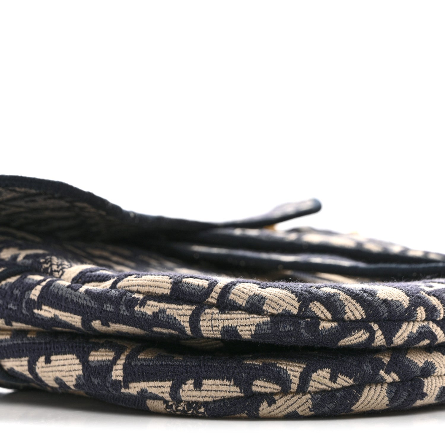 Christian Dior Oblique Embroidered Saddle Bag Blue