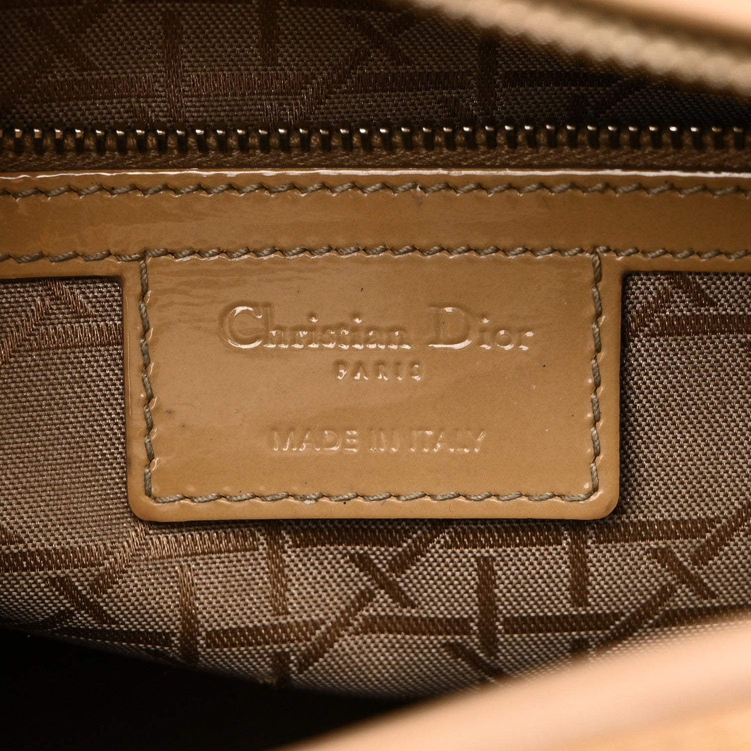 Christian Dior Patent Cannage Large Lady Dior Dark Beige
