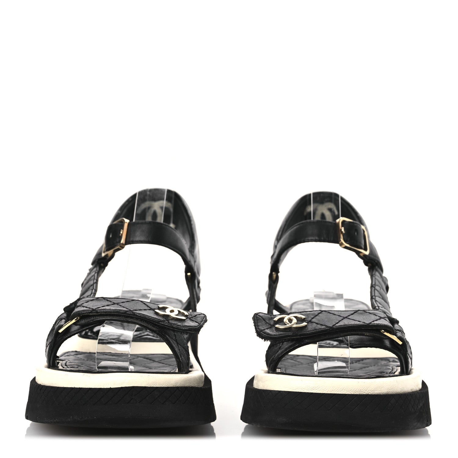 Lambskin Patent Logo Platform Sandals 39 Black