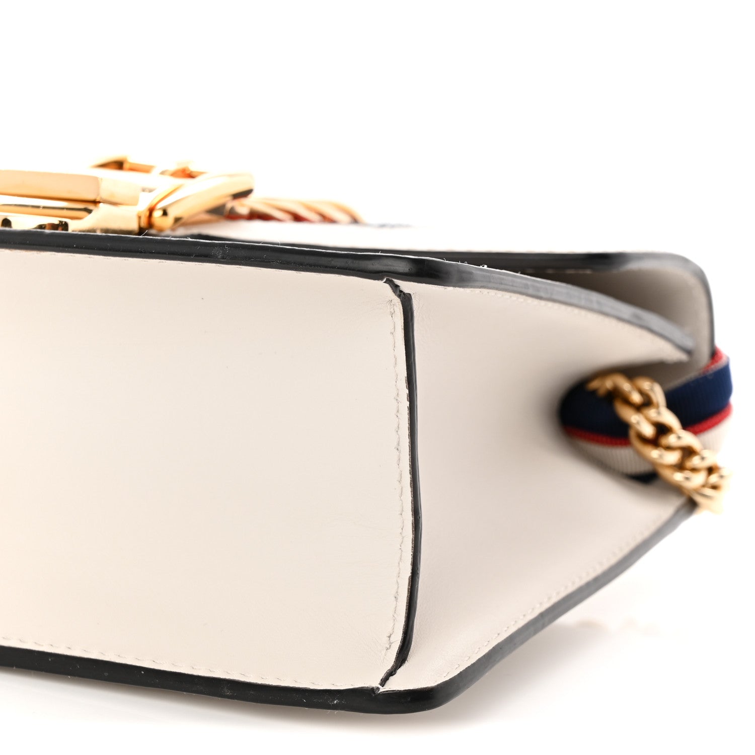 Gucci Calfskin Super Mini Sylvie Chain Shoulder Bag White