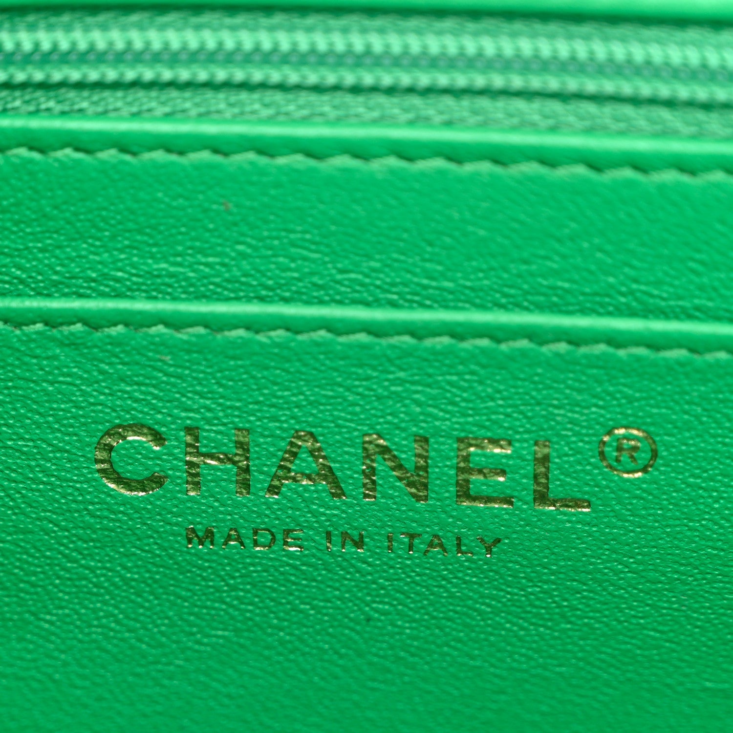 Chanel Lambskin Quilted Mini Square Flap Green