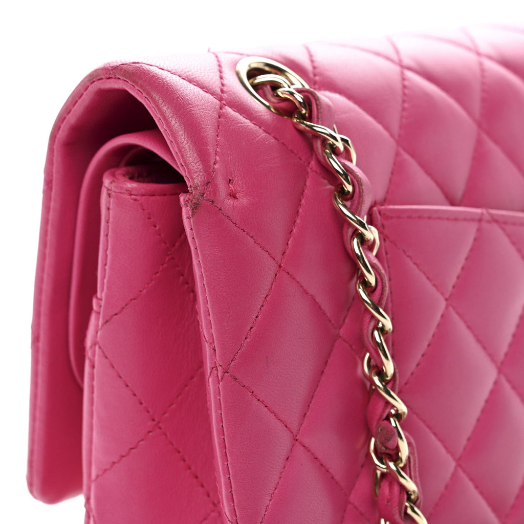 Chanel Lambskin Quilted Medium Double Flap Pink