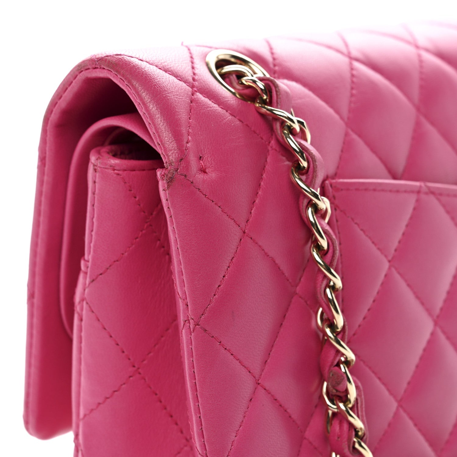 Chanel Lambskin Quilted Medium Double Flap Pink
