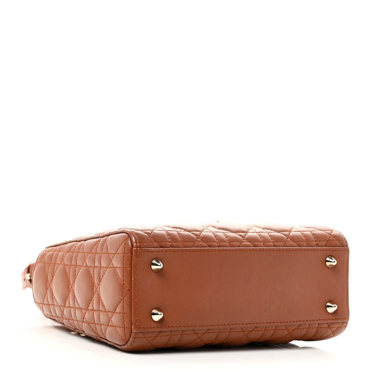 Christian Dior Calfskin Cannage Small My ABCDior Lady Dior Tan