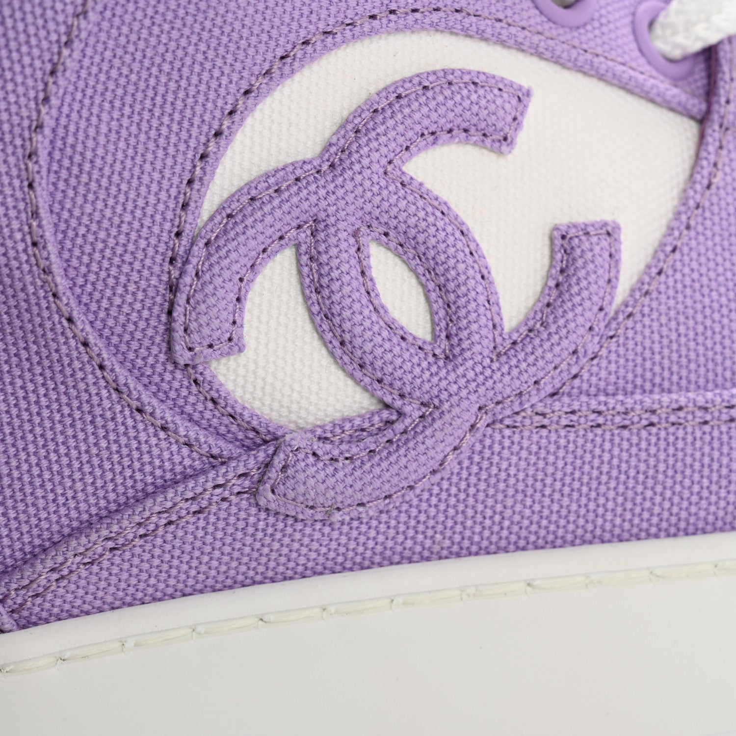 Cotton High Top Sneakers 38 Purple White