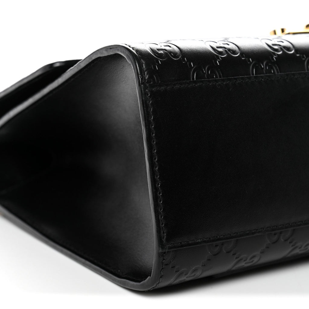 Gucci Guccissima Medium Padlock Shoulder Bag Black