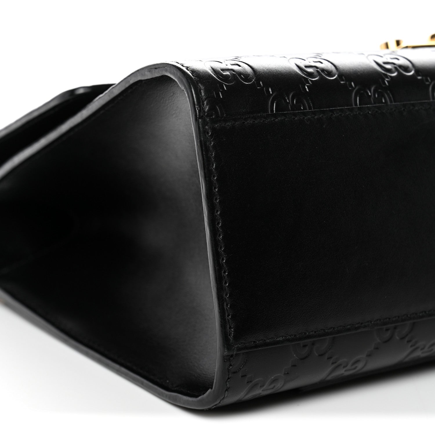 Gucci Guccissima Medium Padlock Shoulder Bag Black