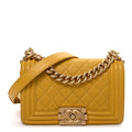 Chanel Lambskin Quilted Small Boy Flap Yellow