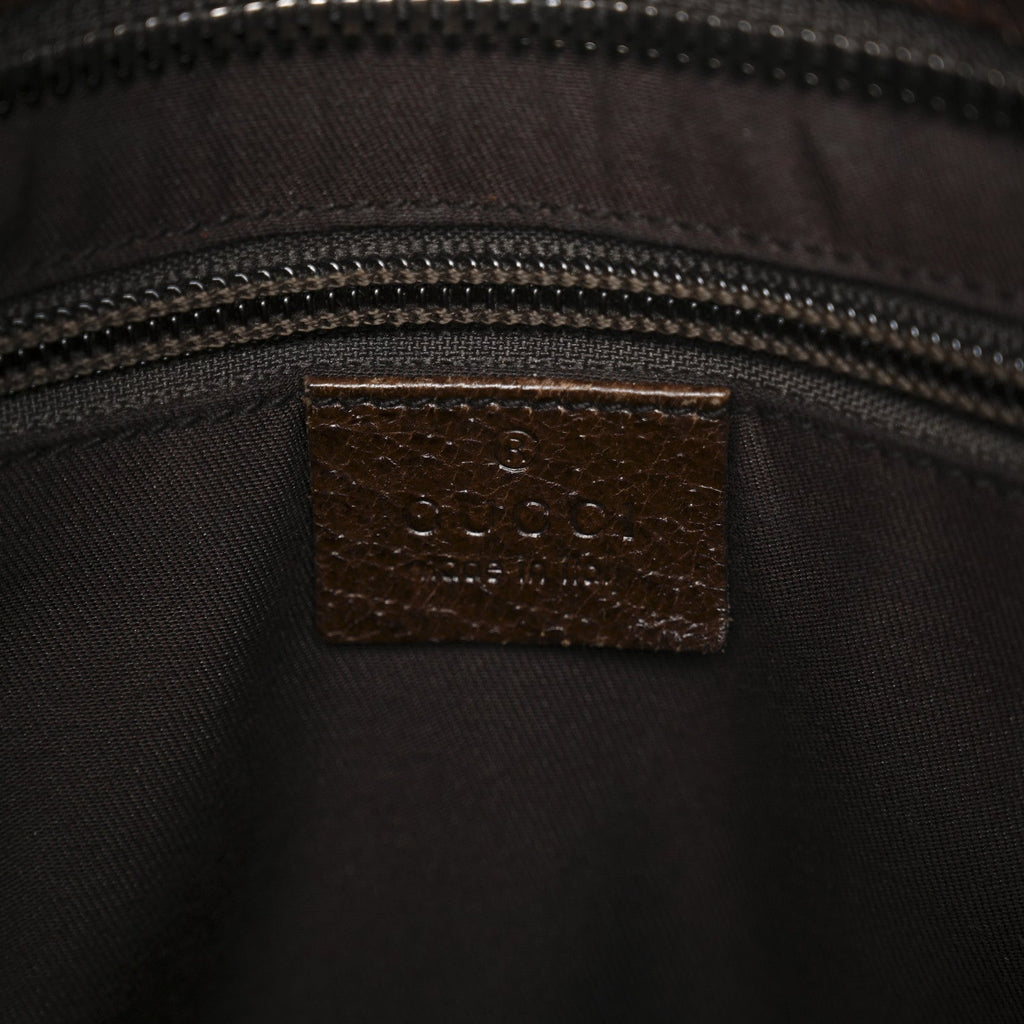 Gucci Monogram Flat Messenger Bag Dark Brown