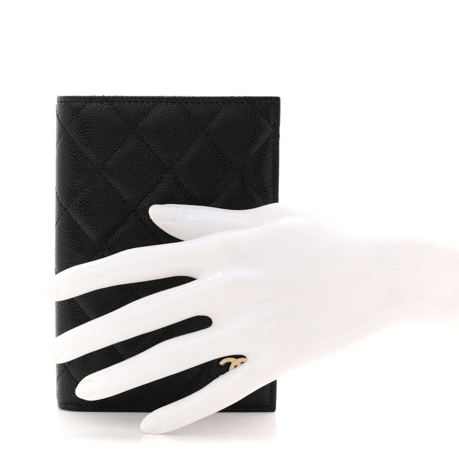 Caviar Quilted Passport Holder Black