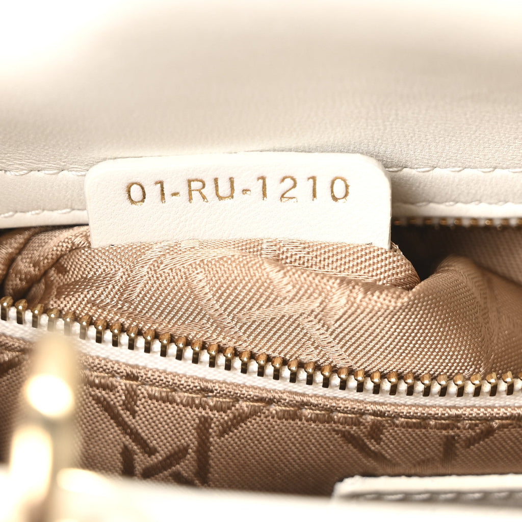 Christian Dior Lambskin Cannage Small My ABCDior Lady Dior White