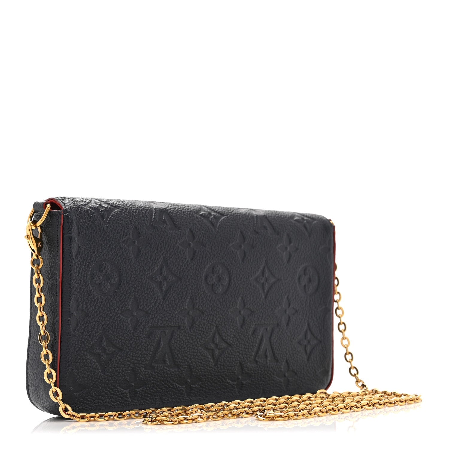 Louis Vuitton Empreinte Pochette Felicie Chain Wallet Marine Rouge