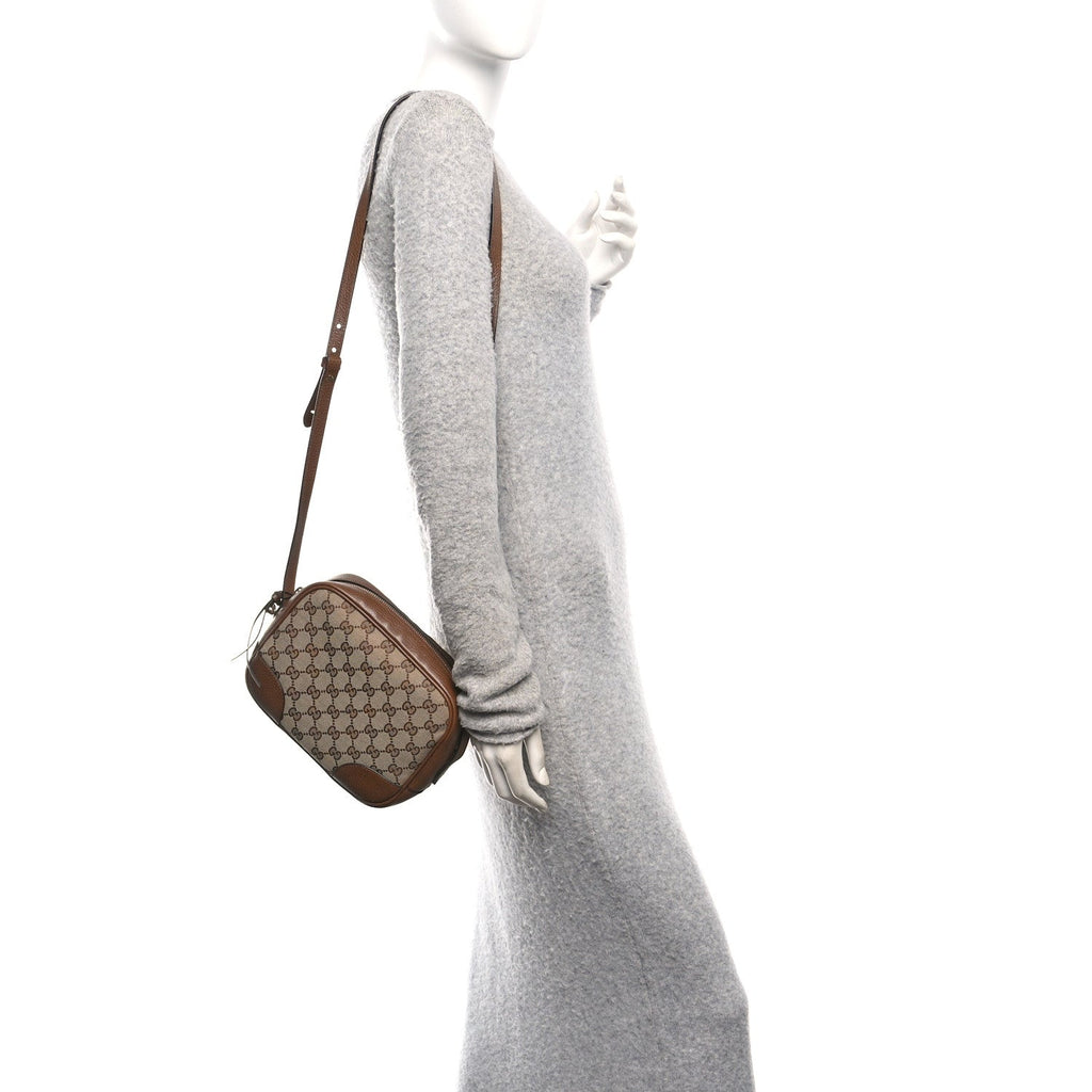Gucci Monogram Mini Bree Messenger Bag Beige Tabacco