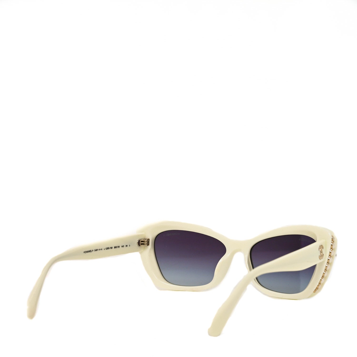Acetate Pearl Cat Eye CC Sunglasses 5481-H-A White