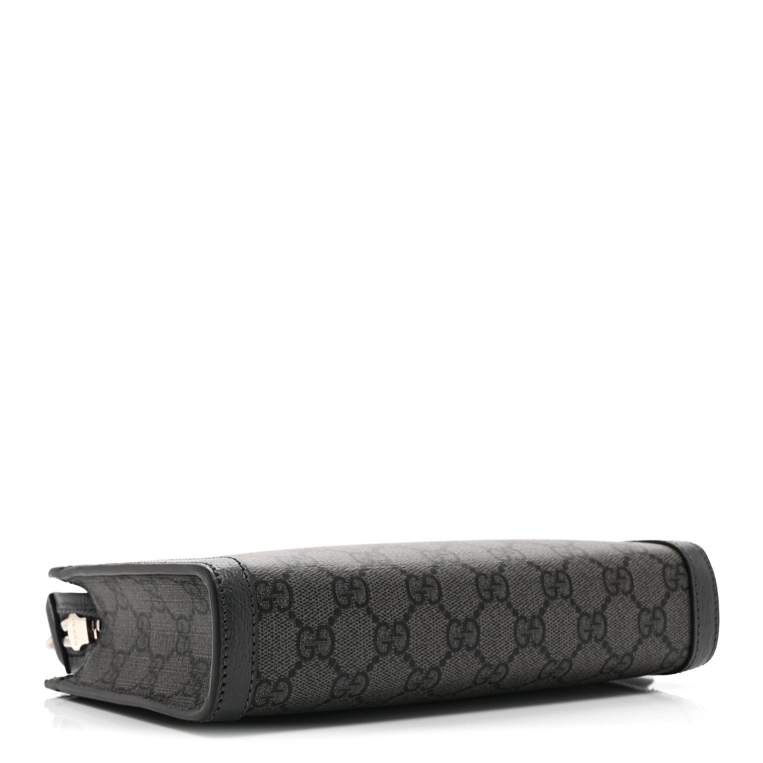 Gucci GG Supreme Monogram Textured Dollar Calfskin Web Small Ophidia Shoulder Bag  Grey Black Graphite Grey
