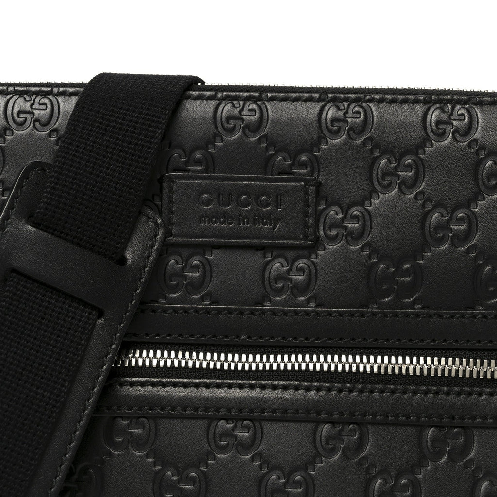 Gucci Guccissima Signature Small Messenger Bag Black