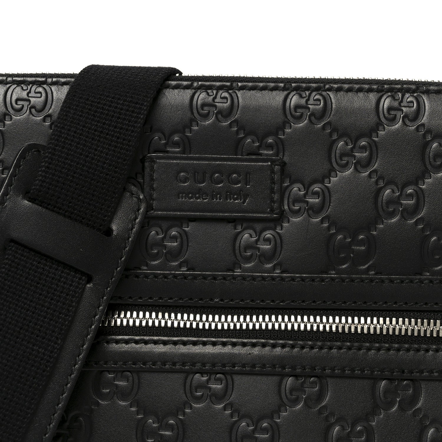 Gucci Guccissima Signature Small Messenger Bag Black