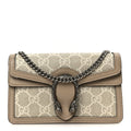 Gucci GG Supreme Monogram Textured Dollar Calfskin Super Mini Dionysus Shoulder Bag Beige Mystic White Oatmeal