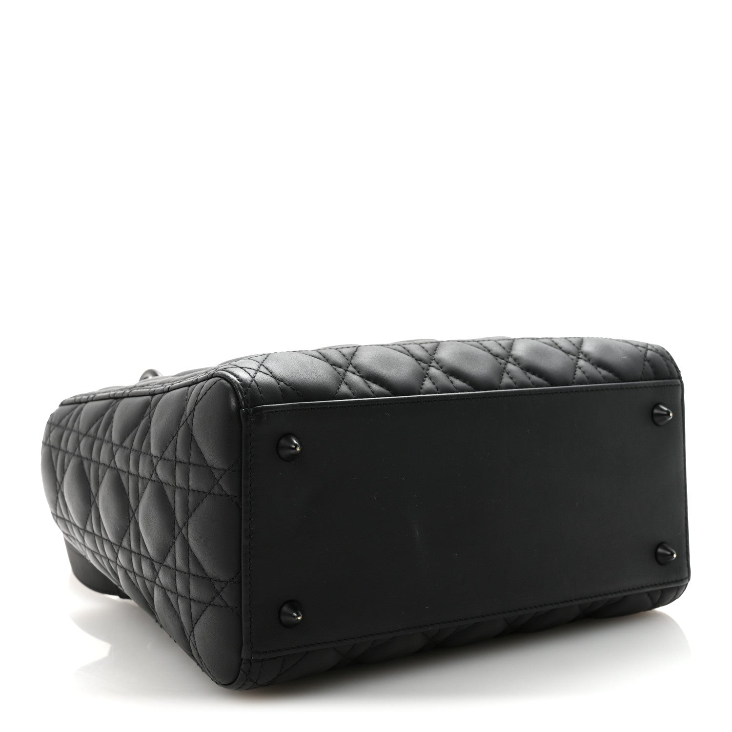 Christian Dior Ultra Matte Calfskin Cannage Medium Lady Dior Black