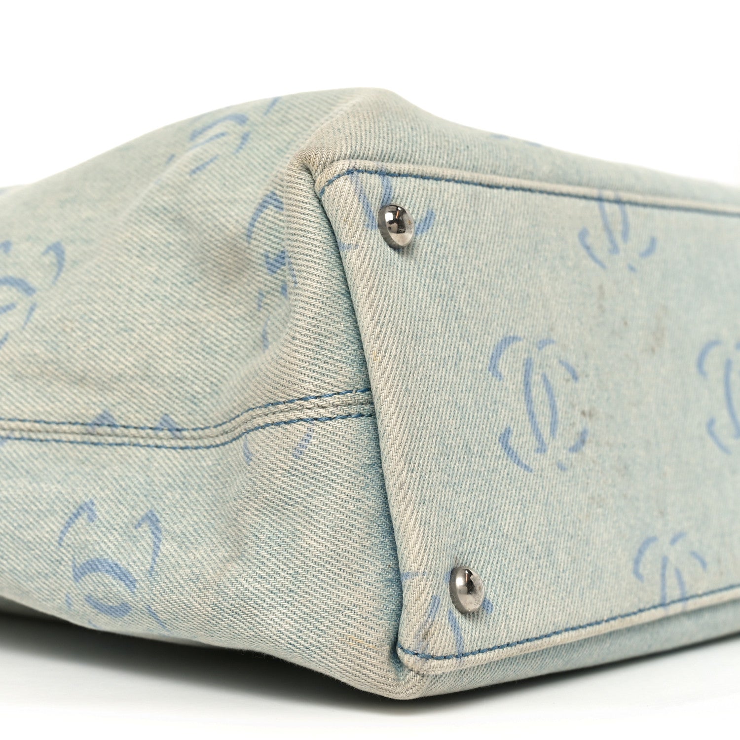 Chanel Denim Large CC Tote Light Blue