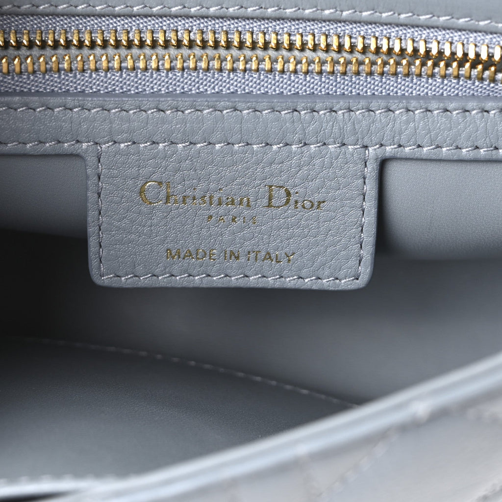 Christian Dior Calfskin Cannage Small Caro Bag Cloud Blue