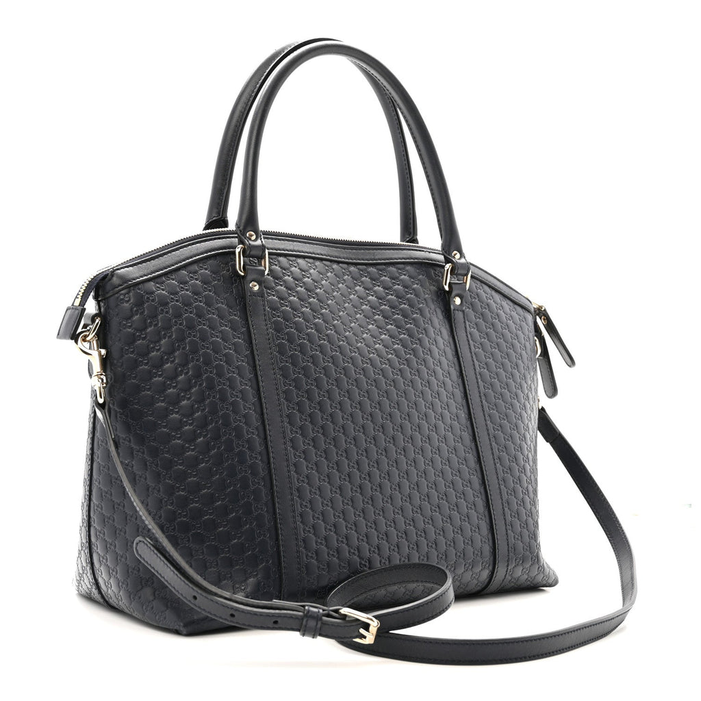 Gucci Soft Microguccissima Dome Satchel Navy