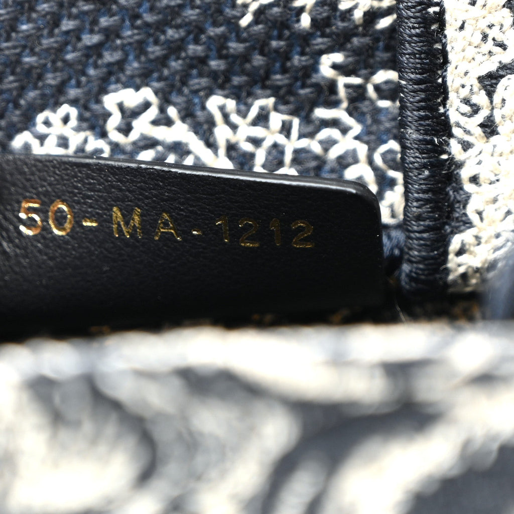 Christian Dior Canvas Toile de Jouy Reverse Embroidered Mini Book Tote Phone Bag Blue