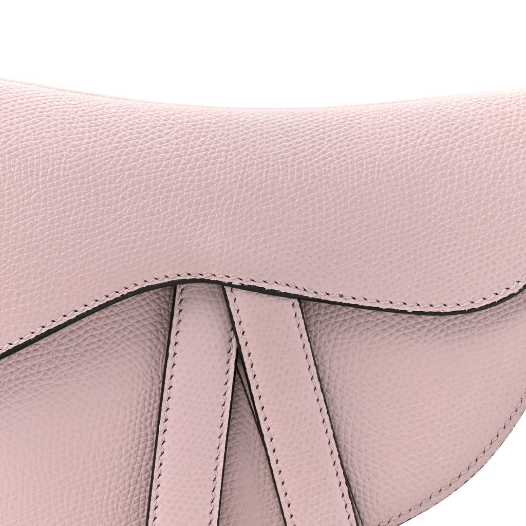 Christian Dior Grained Calfskin Mini Saddle Bag Light Pink