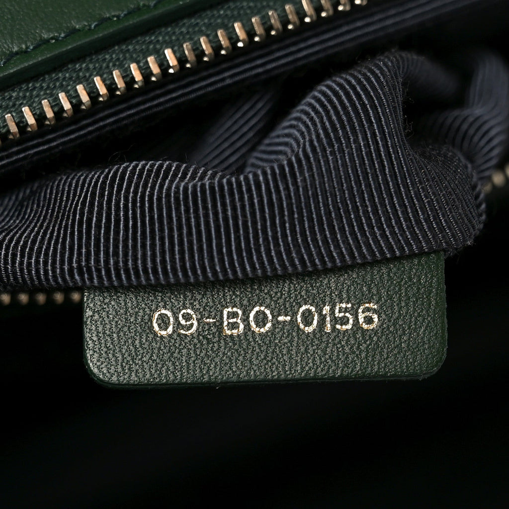 Christian Dior Ceramic Effect Deerskin Large Diorama Flap Bag Malachite Green