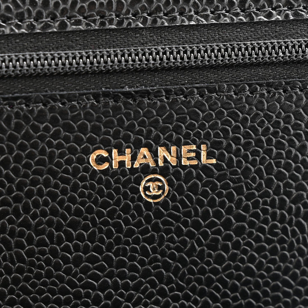 Chanel Caviar Quilted Wallet on Chain WOC Black