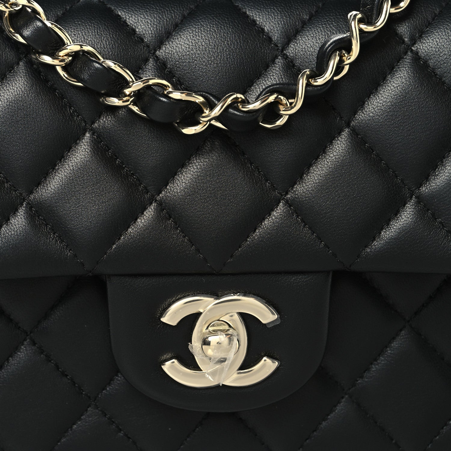 Chanel Lambskin Quilted Mini Rectangular Flap Black