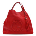 Gucci Pebbled Calfskin Large Soho Shoulder Bag Red