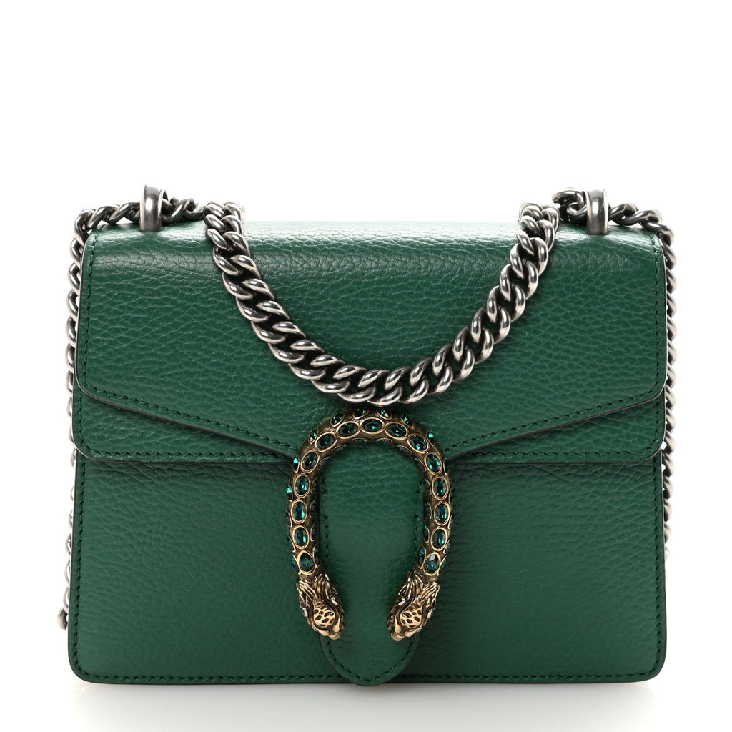 Gucci Calfskin Mini Dionysus Shoulder Bag Emerald