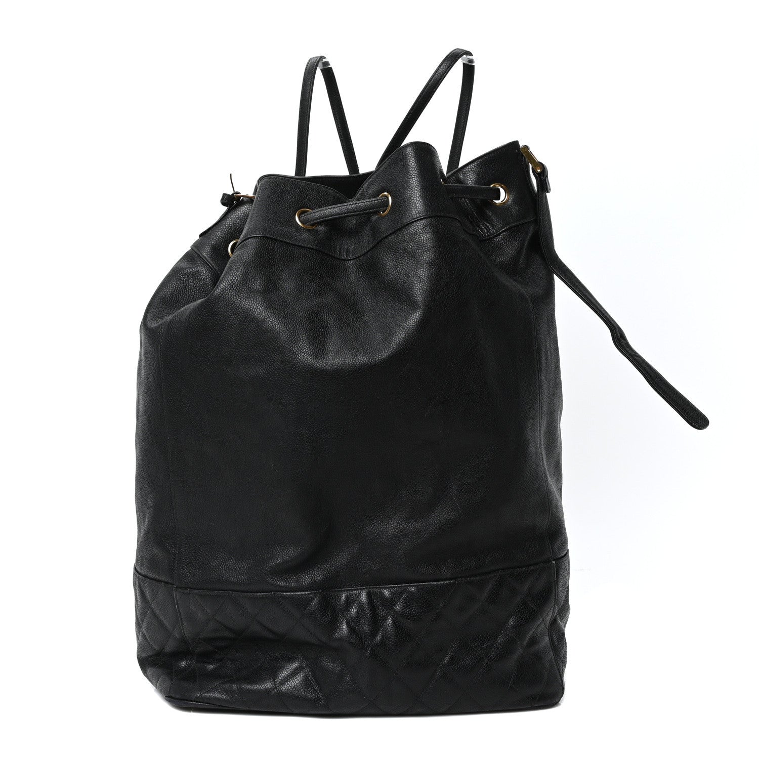 Chanel Caviar Quilted Drawstring Backpack Black